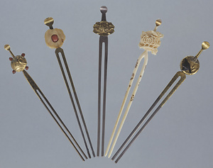 牡丹金銀造り簪