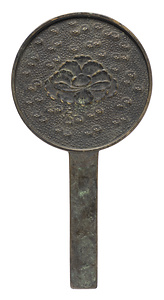 菊花散牡丹柄鏡 天下一