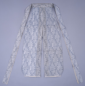 指貫 浅葱（経縹緯白）雲立涌固織物