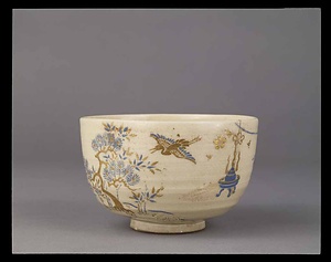 古清水写色絵宝尽文茶碗