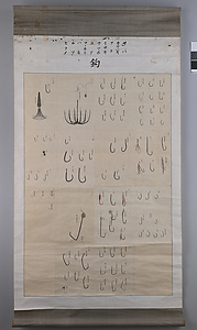 海洋センター絵画資料　87鈎　サバ・カワハギ・アラ・イサキ・ウツボ・エソ・ママカリ・ハモ・ヒラメ