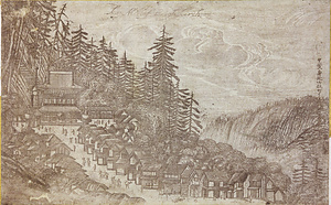 甲斐身延山狐町より山門へ至景（江戸近国風景シリーズ）