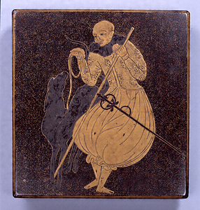 蒔絵南蛮人洋犬文硯箱