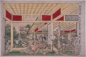 新板浮絵和田酒盛草摺引之図
