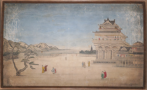 中国楼閣風景図