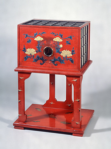 朱塗り直視式のぞき眼鏡 阿蘭陀風景図巻つき