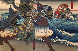 無官太夫あつ盛　二代目中村福助　熊谷次郎直実　四代目中村歌右衛門