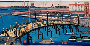 浪花繁栄東堀鉄橋図