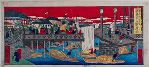 浪花川口名所安治川口新橋の図