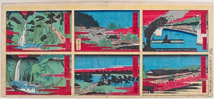 神戸名所 海岸西洋館・新福原廓・生田ノ社・湊川・布引男滝・布引女滝