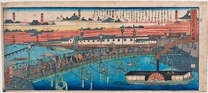 浪花東堀鉄橋ノ図