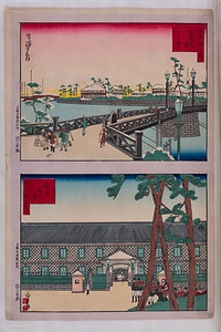 安治川橋雪眺望・鎮台外廓（坂府新名所）