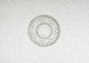 プレス捩じり菊文ガラス小皿　