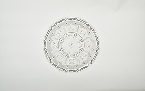 プレス蓮弁・水玉文ガラス皿　　