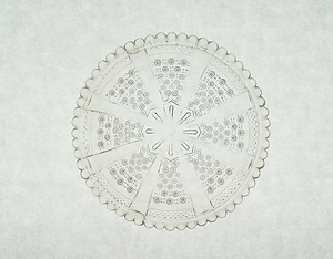 プレス水玉八つ割り文ガラス中皿