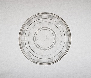 プレス剣菊に格子文ガラス皿