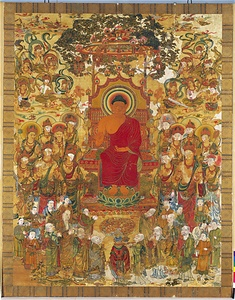 刺繍釈迦如来説法図