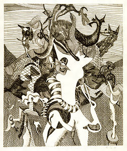 版画集『瑛九・銅版画 SCALE I』 14 鳥と動物