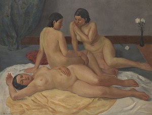 カーネーションと裸女