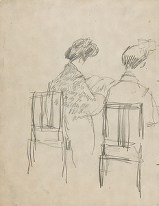 ［夢二展京都旅行デッサン帳より］　3　［本よむ人］