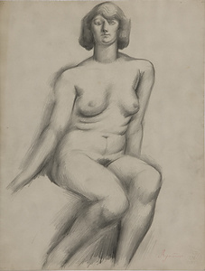 裸婦［正面を向いて座る裸婦］