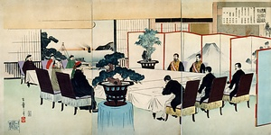 講和談判之図