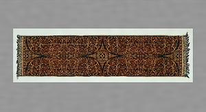 影絵人形文経緯絣肩掛（グリンシン）