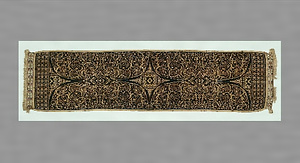 影絵人形文経緯絣肩掛（グリンシン）