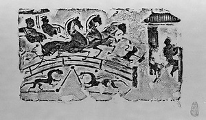 四川漢代画像磚拓本 車馬過橋Ⅱ