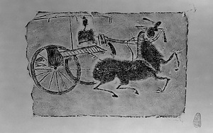 四川漢代画像磚拓本 単駕軺車