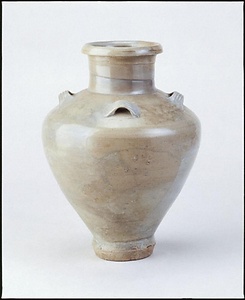 中国産陶磁器 白磁四耳壷