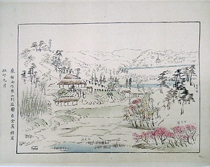 博多千代松原図等画巻　5）寒山別荘図