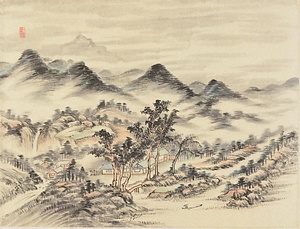 雑画巻　4）山水図