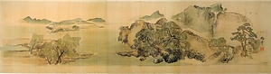 楠亭諸子絹本画巻　1）山水画