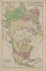 北米・アジア図（極図法）