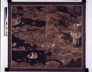 源平合戦図屏風　二曲一双