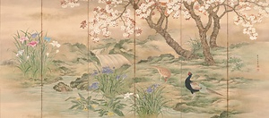 四季花鳥図屏風