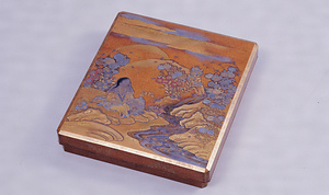 梨子地菊慈童蒔絵硯箱