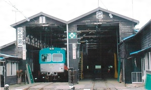 上毛電気鉄道大胡駅電車庫