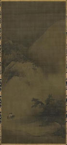 絹本墨画淡彩出山釈迦図「道有」の鑑蔵印がある〈梁楷筆／〉／絹本墨画淡彩雪景山水図「道有」の鑑蔵印及び「雑華室印」の印がある〈梁楷筆／〉／絹本墨画淡彩雪景山水図「道有」の鑑蔵印及び「雑華室印」の印がある