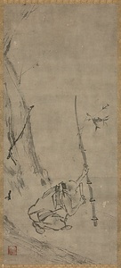 紙本墨画六祖図〈梁楷筆／「道有」の印がある〉