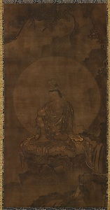 絹本淡彩観音図〈良全筆／〉