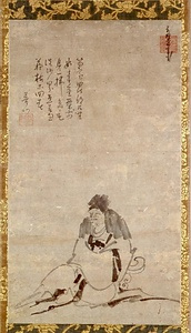 紙本墨画維摩図〈因陀羅筆／〉