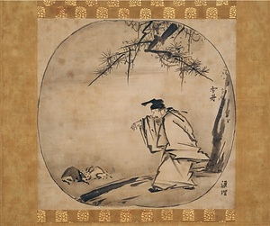 紙本墨画黄初平図〈雪舟筆／（〓梁偕）〉