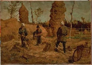 収穫〈浅井　忠筆　一八九〇年／油絵　麻布〉