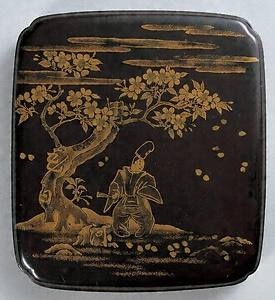 花白河蒔絵硯箱