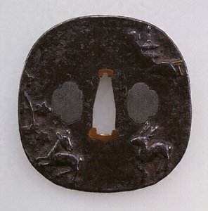 春日野図鐔〈銘城州伏見住金家／〉