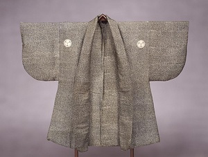 萌葱地葵紋付小紋染胴服